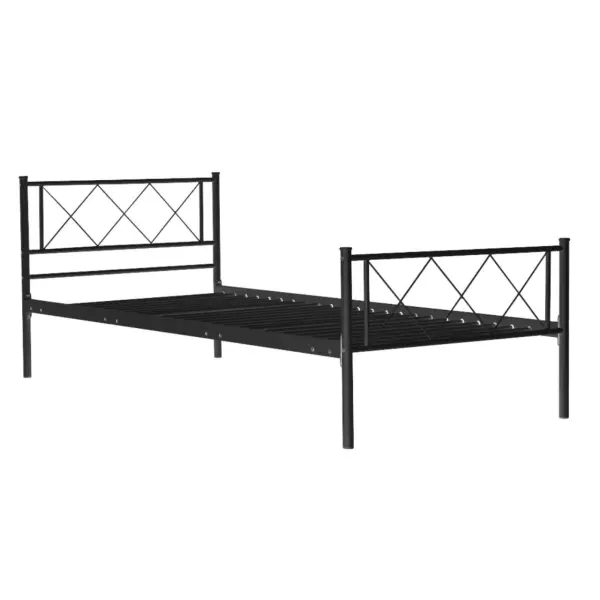 tanie łóżko metalowe 90x200 z materacem średnio twardym H3